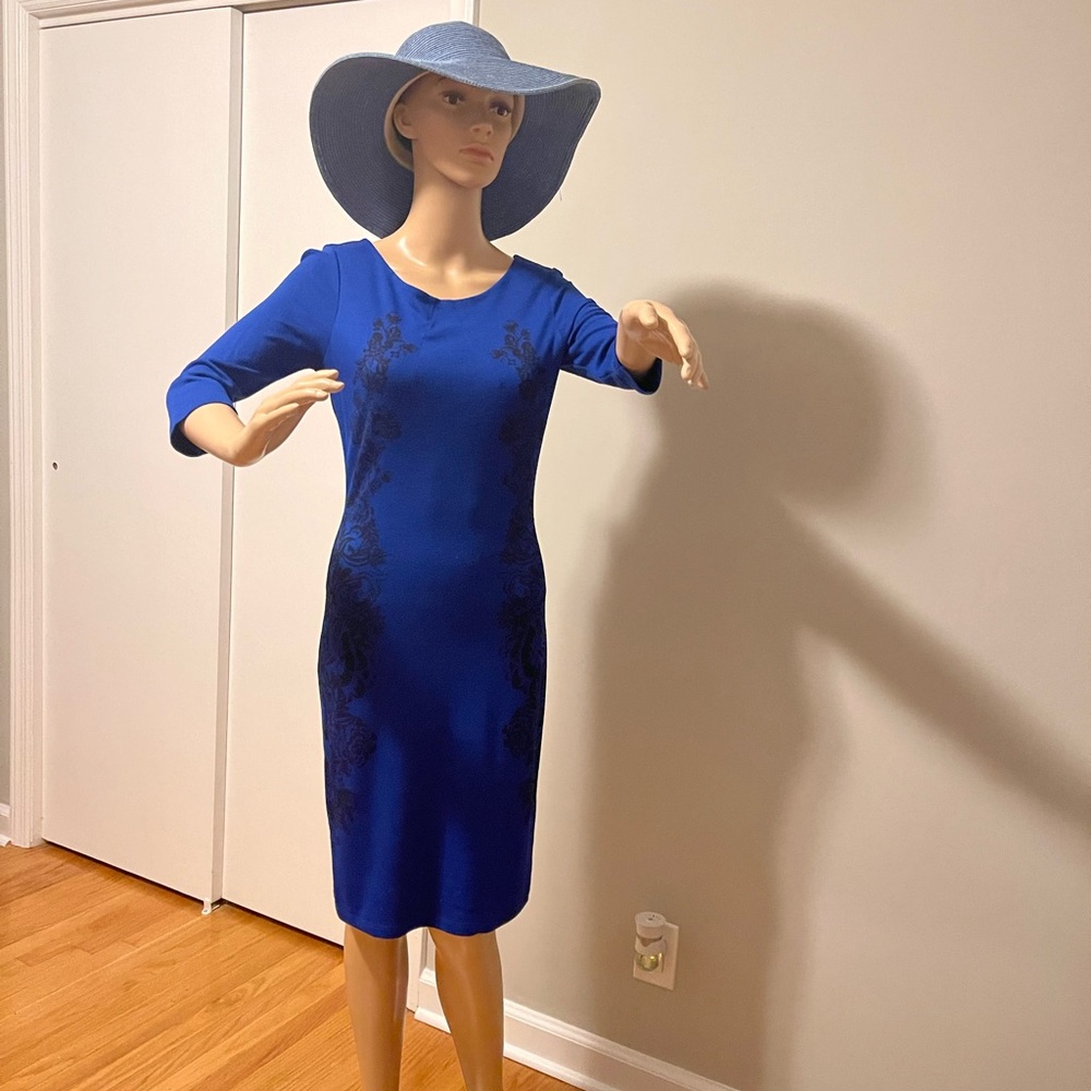 Chic Royal Blue Long Sleeve Dress